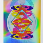 Hilary White screen print made in a limited edition on holographic paper for the art series SEER