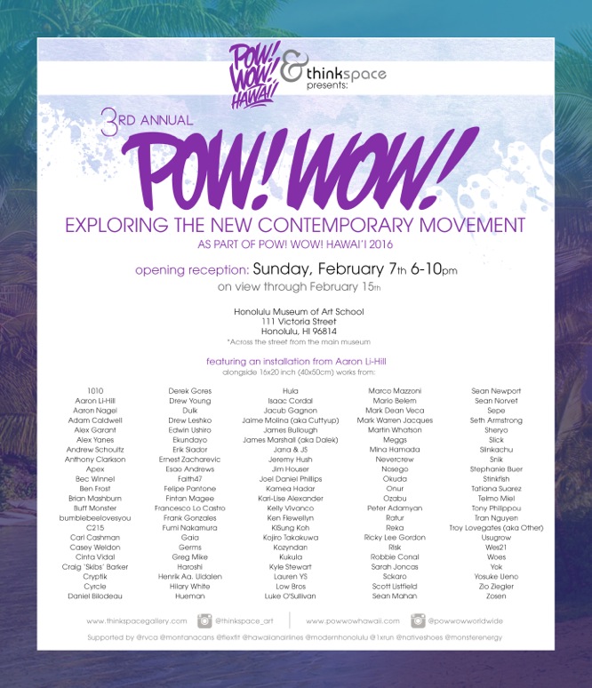 Thinkspace Gallery 3rd annual Pow Wow exhibition